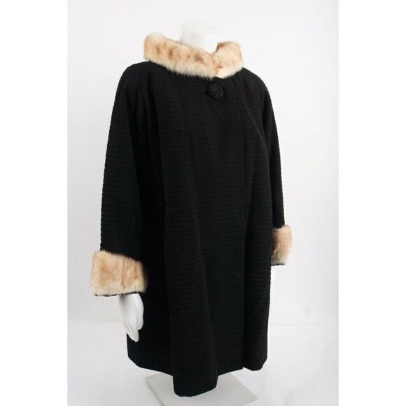 Vintage 50s 60s Book's Furs Womens Swing Coat - Picture 5 of 6